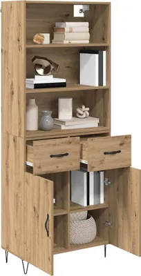 Obrázok produktu pre vidaXL Vysoká doska so zásuvkami 2 ks Artisan dub materiál na báze dreva