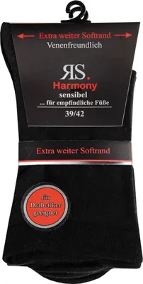 Produktbild von RS Harmony 2er-Pack Strumpf ohne Gummi schwarz