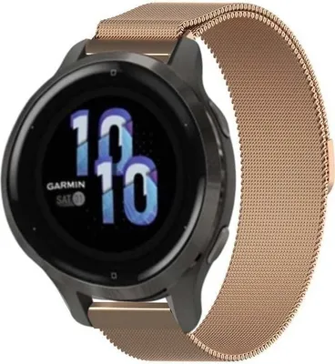Produktbild von Strap-it Milanese Armband - Kompatibel mit Garmin Venu 2s Armband 40mm - Hochwertiges Material -Edelstahl Magnetische verschluss für Armband Rosa Gold18mm Smartwatch