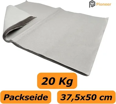 Produktbild von 20 Kg Packseide 37,5 x 50 cm 30g/m² Seidenpapier Hellgrau Einseitig Glatt