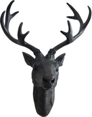 Hirschgeweih aus Polyresin in schwarz Größe wählbar Geweih Wanddeko