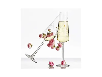 Produktbild von Sektgläser Champagnergläser Grown over with happenies 210 ml 2er Set Kristallglas Bohemia Crystalex