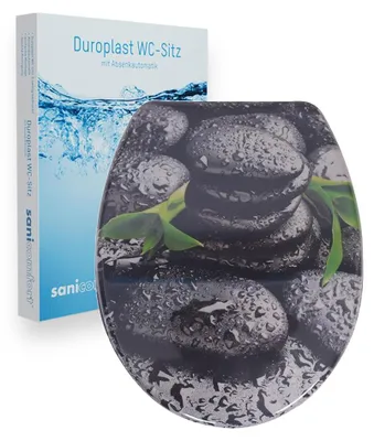 Produktbild von sanicomfort WC-Sitz, Duroplast, mit Absenkautomatik, Toilettensitz passend für alle handelsüblichen WC-Becken (Light Shine)
