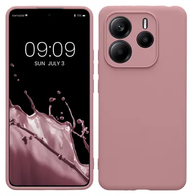 Produktbild von kwmobile Handyhülle für Xiaomi Redmi Note 14 5G (Nicht für 4G) Hülle - weiches Handy Silikon Case - Schutzhülle Cover - Altrosa matt