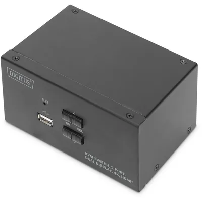Image de DIGITUS KVM Switch, 2-Port, Dual-Display. 4K, HDMI
