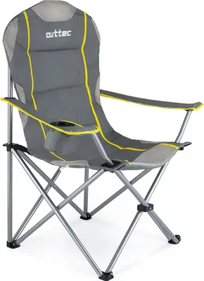Produktbild von Outtec® Campingstuhl - bis 130 kg - Getränkehalter & Tragetasche - Angelstuhl, Klappstuhl, Faltbar Stuhl, Gartenstuhl, Leicht Camping Stuhl