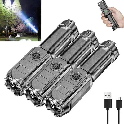 Immagine prodotto di Set da 3 torce LED tattiche ricaricabili e con zoom