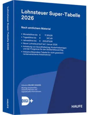 Produktbild von Lohnsteuer-Supertabelle 2026 inkl. Onlinezugang