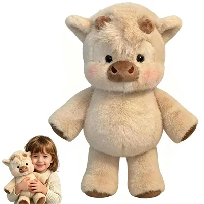 Productafbeelding van Omgoods - Pluche Hooglandkoe Knuffeldier van 45 cm
