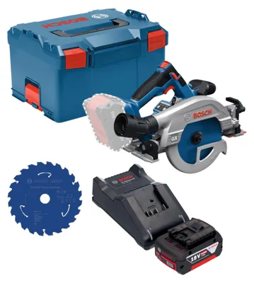 Produktbild von Bosch GKS 18V-57-2 GX Professional Akku Kreissäge 18 V 165 mm Brushless + 1x Akku 5,0 Ah + Ladegerät + L-Boxx