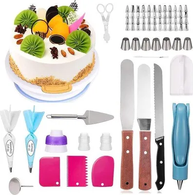 Produktbild von Taartdrehgerät Torten-Accessoires-Set Backofenbedarf: 174 Teile Tortenmesser-Set Tortendrehplatte Torten-Back-Accessoires-Set für Cake DIY Anfänger