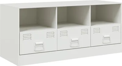 Produktbild von vidaXL TV-Schrank Weiß 99x39x44 cm Stahl