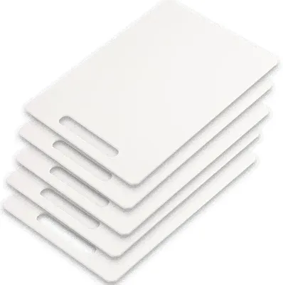 Image de KESPER 32480 | Lot de 5 planches à découper en plastique PP, dimensions 33,5 x 23,5 x 0,5 cm, couleur blanche
