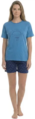 Produktbild von Kisses&Love Damen-Sommerpyjama aus Baumwolle mit kurzen Ärmeln KL40000