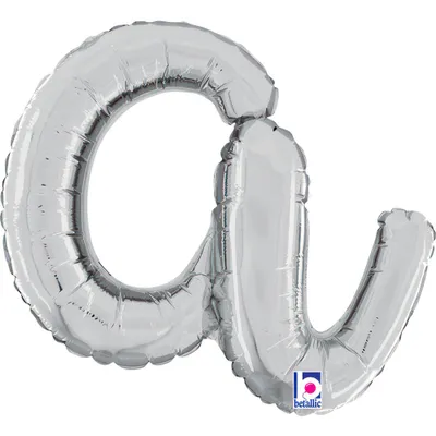 Produktbild von ABC14 Folienballon Buchstabe Skript Silber | A 36 cm