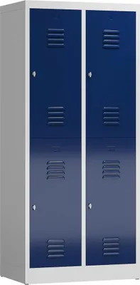 Produktbild von ClassiX Spind enzianblau, lichtgrau X-523221, 4 Schließfächer 80,0 x 50,0 x 180,0 cm