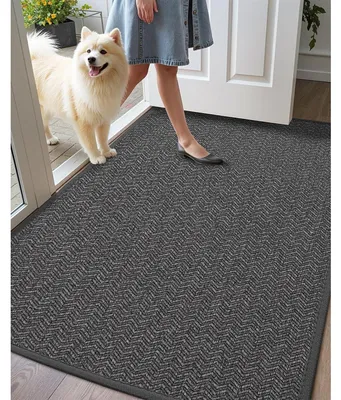 Immagine prodotto di Tappetino antiscivolo per interni, 60x90 cm, grigio scuro, motivo a onde, in poliestere