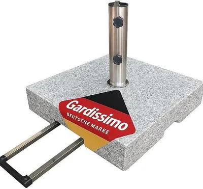 Imagen del producto de Carrito con base de granito resistente, capacidad de 50 kg, soporte para paraguas con ruedas