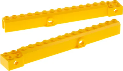 Produktbild von 2x Lego Kran Arm 16L gelb Ausleger Pin Loch Container 9391 8292 6249954 57779