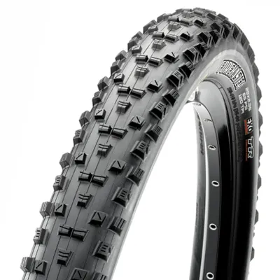 A close-up of a bicycle tire on a white background.