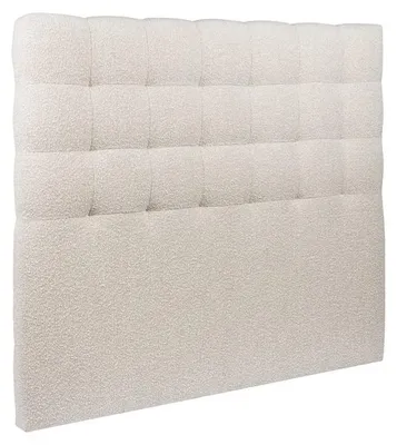 Produktbild von Kopfteil gepolstert - Gesteppt – hellbeiger Bouclé-Stoff - 140 cm