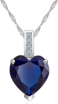 Produktbild von Damen Halskette Herz Anhänger Zirkonia Heart Geschenk Autiga® navy