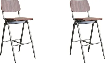 Produktbild von LABEL51 Barhocker Massiv - Dunkelbraun - Holz - Sitzhöhe 75 - 2er Set