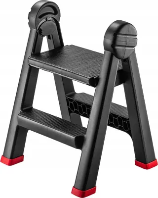 Image de Escabeau et marchepied pliable - Pliable - 2 marches - Capacité de charge 150 kg - Fabriqué en Pologne
