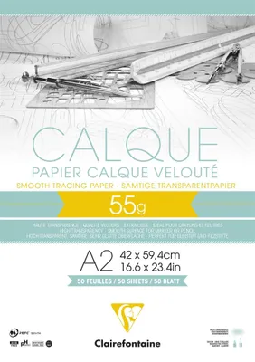 Produktbild von Clairefontaine Transparentpapierblock A2 50Bl 55g