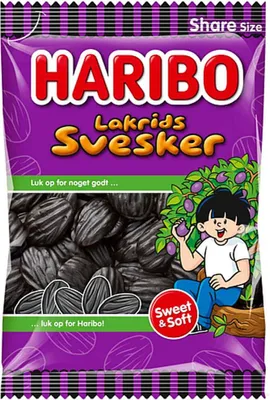 Produktbild von Haribo Lakrids Svesker Lakritz-Pflaumen Fruchtgummi 375g Tüte