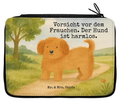 Produktbild von Mr. & Mrs. Panda Federmappe Hund Flauschig Design - Weiß - Geschenk, Bleistiftetui, Niedlich, Sprüche, Hundeliebe, Schlampermäppchen, Vierbeiner, Mäppchen, Hunde, Etui
