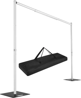 Obrázok produktu pre Konštrukcia na pozadie s tyčami a zásterou, rozmer 2,4 x 3 metre, robustná konštrukcia vhodná ako pozadie na svadby, oslavy narodenín, vianočné dekorácie (bez závesov)