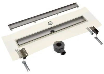 Immagine prodotto di Kit completo di scarico per doccia, griglia da 50 cm con copertura per piastrelle