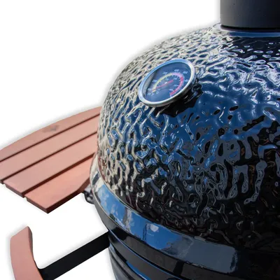 Produktbild von Kamado Keramik Grill 64x62x77 cm mit 1600 cm² Grillfläche, Thermometer und Rollen