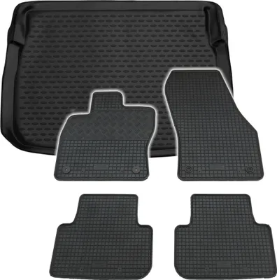 Produktbild von Gummi Kofferraumwanne + Fußmatten Set für VW Golf Sportsvan, Bj. 2014-2020