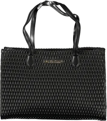 Produktbild von Elegante Damen-Schultertasche Schwarz mit Fächern und Kontrasten