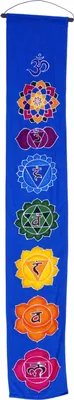 Produktbild von Boho Wandbehang, Batik Wandschmuck - Mandala Blau, Viskose, 150*25*0,2 cm, Wandtaschen & Wandbehänge