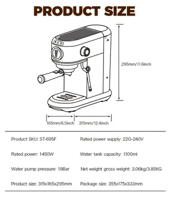 Produktbild von Espressomaschine - Kaffeezubereiter - Cappuccinomaschine - Kapselkaffeemaschine - Milchaufschäumer