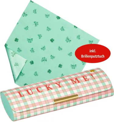 Produktbild von Brillenetui mit Putztuch Lucky Me! - Viel Glück