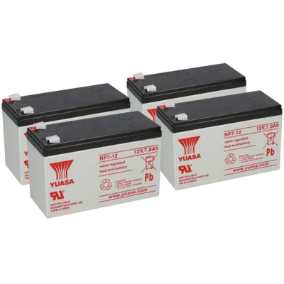 Produktbild von 4x Yuasa Blei-Akku NP7-12 Pb 12V 7Ah VdS, Faston 4,8mm