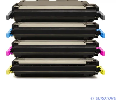 Produktbild von 4x Eurotone Toner Alternative für HP C9730A-33A / C9730A 645A Black Schwarz / C9731A Blau Cyan / C9733A Rot Magenta / C9732A Gelb Yellow