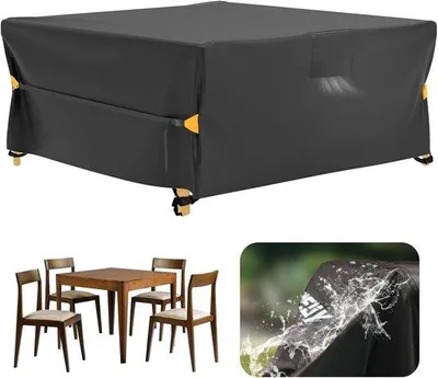 Productafbeelding van Waterdichte tafelkleed - 200 x 200 x 71 cm, zwart