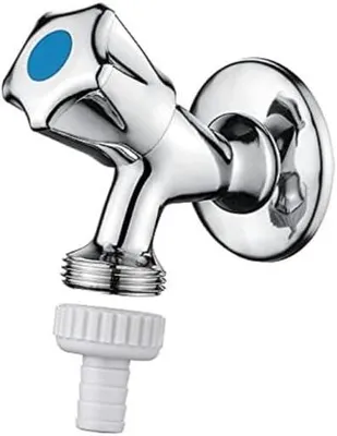 Produktbild von Geräteventil 1/2-Zoll-Wandanschluss, 3/4-Zoll-Auslass (zum Anschluss an Waschmaschine/Geschirrspüler), Rückflussverhinderer, silber