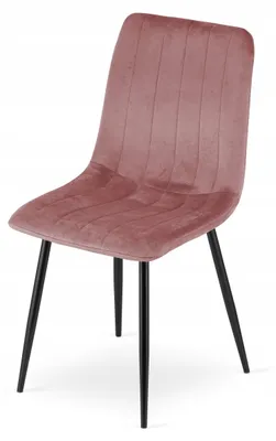 Zdjęcie produktu dla Krzesło Tapicerowane Welurowe Velvet Do Salonu Kuchni Jadalni Róż Simple