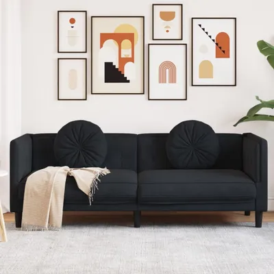 Produktbild von ZMH Sofa mit Kissen 3-Sitzer Schwarz Samt