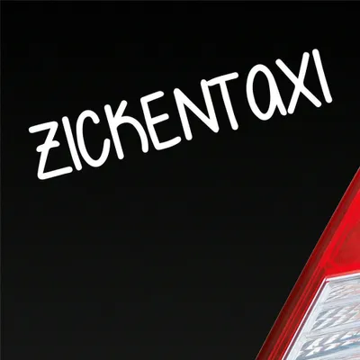 Produktbild von Auto Aufkleber Zickentaxi Mädels Lustig Tuning 19x4 cm Weiss Matt Sticker Heckscheibenaufkleber