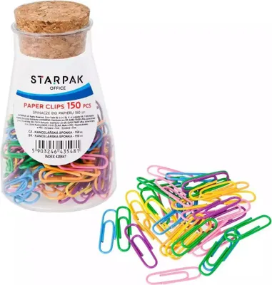 Zdjęcie produktu dla STARPAK Kolorowe spinacze biurowe 150 sztuk