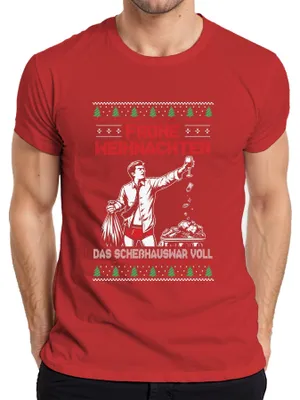 Obrázok produktu pre Merry Christmas Sarcasm - Škaredý vianočný sveter Pánske tričko, červená, M