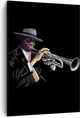 Produktbild von Bild auf Leinwand - Leinwandbild - Einteilig - Jazz Musik Musiker - 50x70cm - Wand Bild - Wanddeko - Wandbilder - Leinwanddruck - Wanddekoration - Leinwand bilder - Wandbild - PA50x70-3588