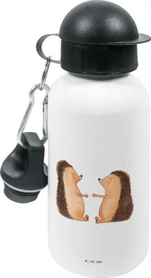 Produktbild von Mr. & Mrs. Panda Trinkflasche Igel Liebe - Weiß - Geschenk, Freundin, Hochzeitstag, Kita, Kinder, Hochzeit, Wasserflasche, Verliebt, outdoor